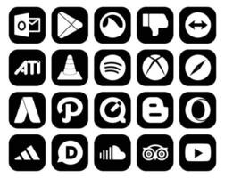 20 Social Media Icon Pack Including blogger path media adwords safari vector