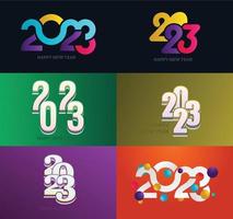 Big Collection of 2023 Happy New Year symbols Cover of business diary for 2023 with wishes vector