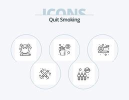 Quit Smoking Line Icon Pack 5 Icon Design. mod. time. lifestyle. watch. cigarette vector