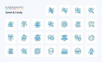 25 Sweet And Candy Blue icon pack vector