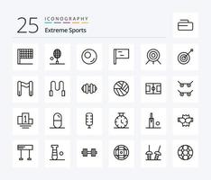 paquete de iconos deportivos de 25 líneas que incluye trofeo. recopilación. deporte. tiro al arco. deporte vector