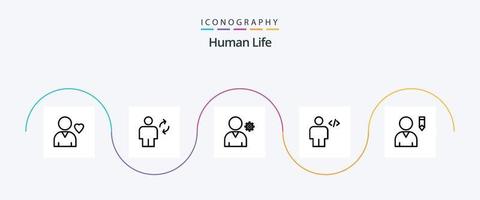 Human Line 5 Icon Pack Including profile. markup. controls. human. body vector