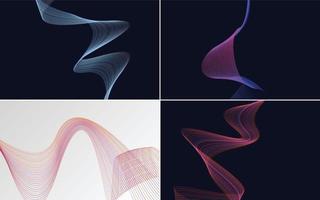 Use these geometric wave pattern backgrounds to create a modern look vector