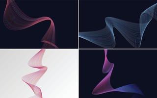 Collection of geometric minimal lines pattern set vector