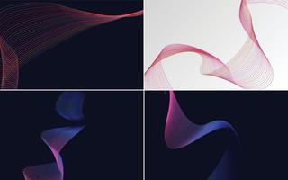 Wave curve abstract vector backgrounds for high-quality presentations. flyers. and brochures