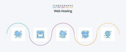 Web Hosting Blue 5 Icon Pack Including web. hosting. database. error. web vector