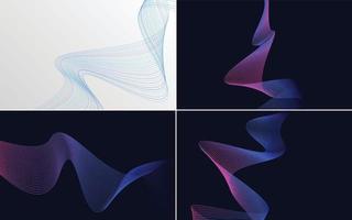 Set of 4 vector line backgrounds to add a touch of elegance to your designs