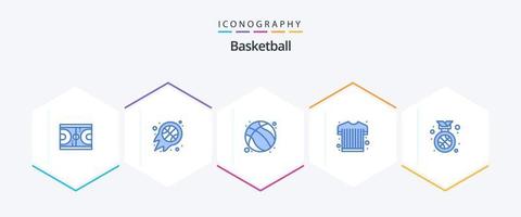 paquete de iconos azules de baloncesto 25 que incluye ropa deportiva. ropa deportiva. nba ejercicio. juego vector