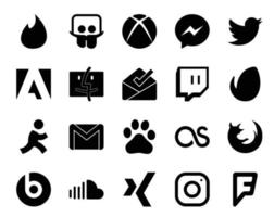 20 Social Media Icon Pack Including firefox baidu inbox mail gmail vector