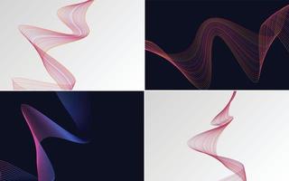 Set of 4 vector line backgrounds to add a stylish touch to your designs