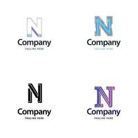 Letter N Big Logo Pack Design Creative Modern logos design for your business vector