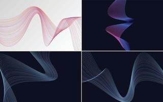 Collection of geometric minimal lines pattern set vector