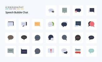 25 Chat Flat color icon pack vector