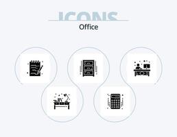 paquete de iconos de glifo de oficina 5 diseño de iconos. oficinista. sorteo de oficina. dinero. interior. dibujar vector