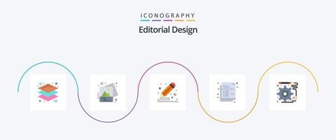 paquete de iconos de 5 planos de diseño editorial que incluye desarrollo. lápiz. creativo. dibujo. creativo vector