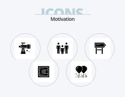 Motivation Glyph Icon Pack 5 Icon Design. motivation. board. space. direction. kids vector