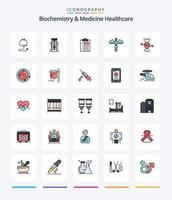 Creative Biochemistry And Medicine Healthcare 25 Line FIlled icon pack  Such As adn. health. medical. heart. medical vector