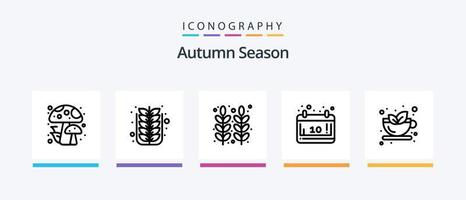 paquete de iconos de la línea 5 de otoño que incluye la naturaleza. hoja. veneno. otoño. alimento. diseño de iconos creativos vector