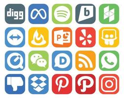 20 Social Media Icon Pack Including dislike rss powerpoint disqus wechat vector