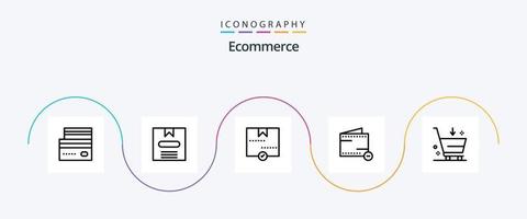 paquete de iconos de la línea 5 de comercio electrónico que incluye billetera. mi. esconder. comercio. paquete vector