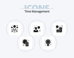 Time Management Glyph Icon Pack 5 Icon Design. break. time. light bulb. routine. time vector