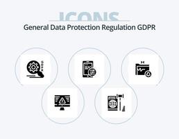 Gdpr Glyph Icon Pack 5 Icon Design. mobile . gdpr . security. gdpr vector