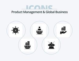 Product Managment And Global Business Glyph Icon Pack 5 Icon Design. architecture. international. providence. business. modern vector