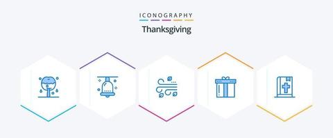 Thanksgiving 25 Blue icon pack including thanksgiving. holiday. thanksgiving. gift. wind vector