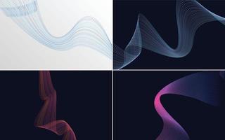 Set of 4 waving line vector backgrounds for a unique design