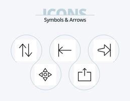 símbolos y flechas línea icon pack 5 diseño de iconos. . antiguo. . hogar vector