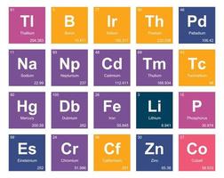 20 Preiodic table of the elements Icon Pack Design vector