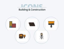 Building And Construction Line Filled Icon Pack 5 Icon Design. water. hand. construction. tapwater. factory vector