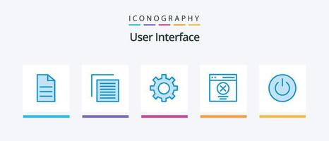 User Interface Blue 5 Icon Pack Including interface. message. setting. interface. communication. Creative Icons Design vector