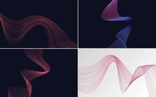 Wave curve abstract vector background pack for a contemporary and stylish design