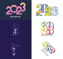 Big Collection of 2023 Happy New Year symbols Cover of business diary for 2023 with wishes vector