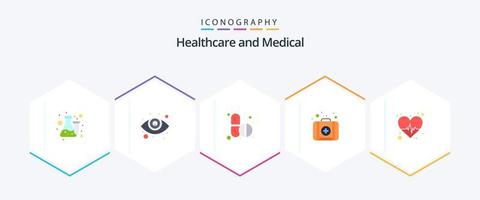 Medical 25 Flat icon pack including pulse. beat. medicine. medical. emergency vector