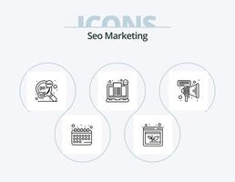 seo marketing line icon pack 5 diseño de iconos. SEO SEO buscar. idea. campañas vector