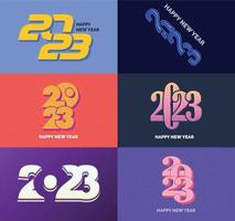 Big Set of 2023 Happy New Year logo text design 2023 number design template vector