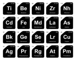 20 Preiodic table of the elements Icon Pack Design vector