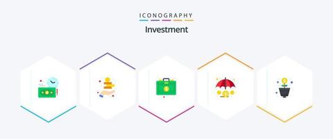 inversión 25 paquete de iconos planos que incluye. ganancia. negocio. ganancia. inversión vector