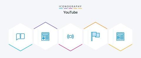 Youtube 25 Blue icon pack including basic. ui. basic. flag. ux vector