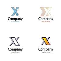 Letter X Big Logo Pack Design Creative Modern logos design for your business vector