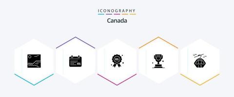 paquete de iconos de 25 glifos de canadá que incluye canadá. alpino. insignia. Canadá. taza vector