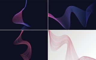 Collection of geometric minimal lines pattern set vector