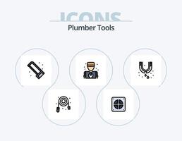 Plumber Line Filled Icon Pack 5 Icon Design. . system. leak. plumbing. mechanical vector