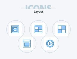 Layout Blue Icon Pack 5 Icon Design. draw. create. ui. two. layout vector