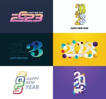 Big Collection of 2023 Happy New Year symbols Cover of business diary for 2023 with wishes vector