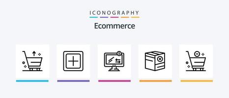 Ecommerce Line 5 Icon Pack Including e commerce. email. no. package. commerce. Creative Icons Design vector