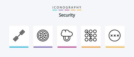 Security Line 5 Icon Pack Including code. security. linked. secure. pattern. Creative Icons Design vector