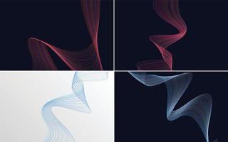 Collection of geometric minimal lines pattern set vector